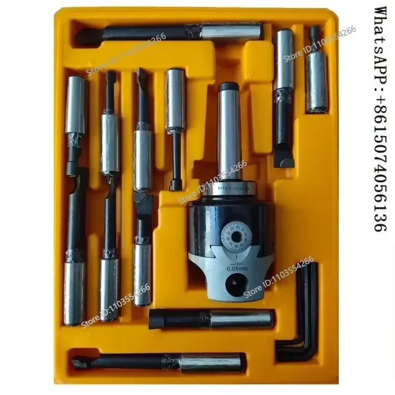 Precision F1-18 3-inch Boring Head Set with MT3 Handle for CNC Lathe Milling Machine 12pcs 3/4 inch Boring Bar