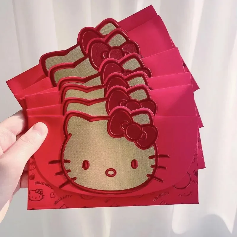 ハローキティ-赤いホットスタンプの封筒,かわいい赤い封筒,創造的な贈り物,新年の祝福,サンリオ,卸売