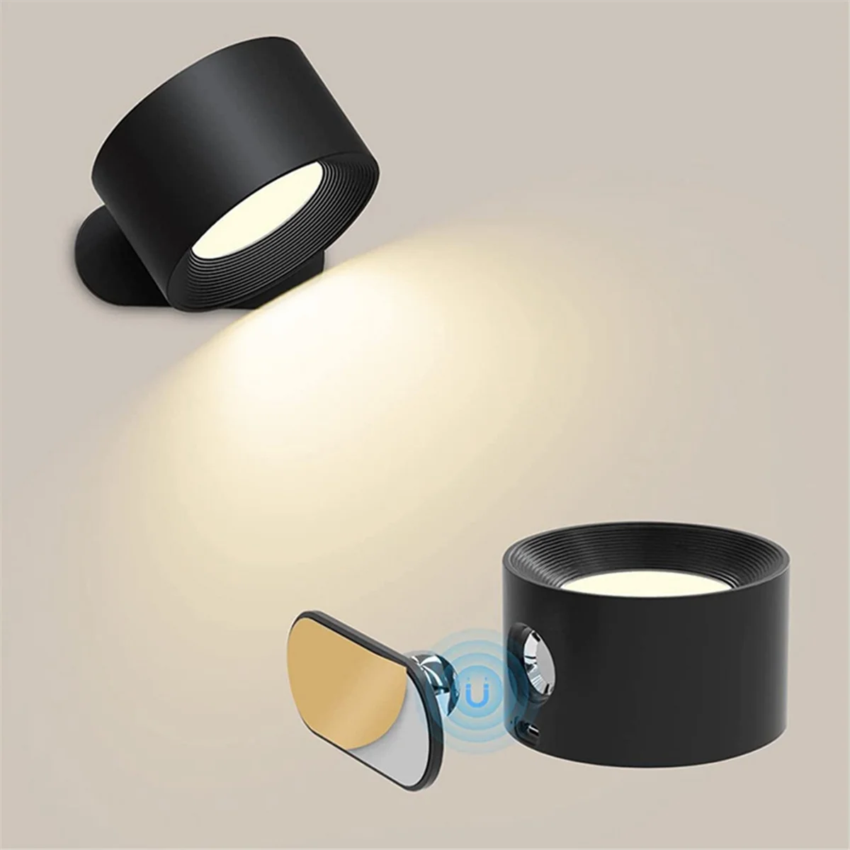 뜨거운 LED 벽 조명 USB 충전식 원격 제어 무선 벽 마운트 Sconce 조명 침실 독서 램프-화이트