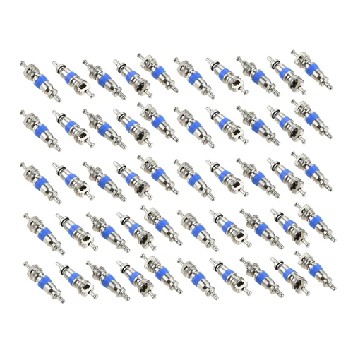 Kit de núcleos de válvula de 50 Uds compatible con R410 R32 R22 de alta presión con sello para coche A/C HVAC refrigerante y juego de núcleos de válvula de aire acondicionado