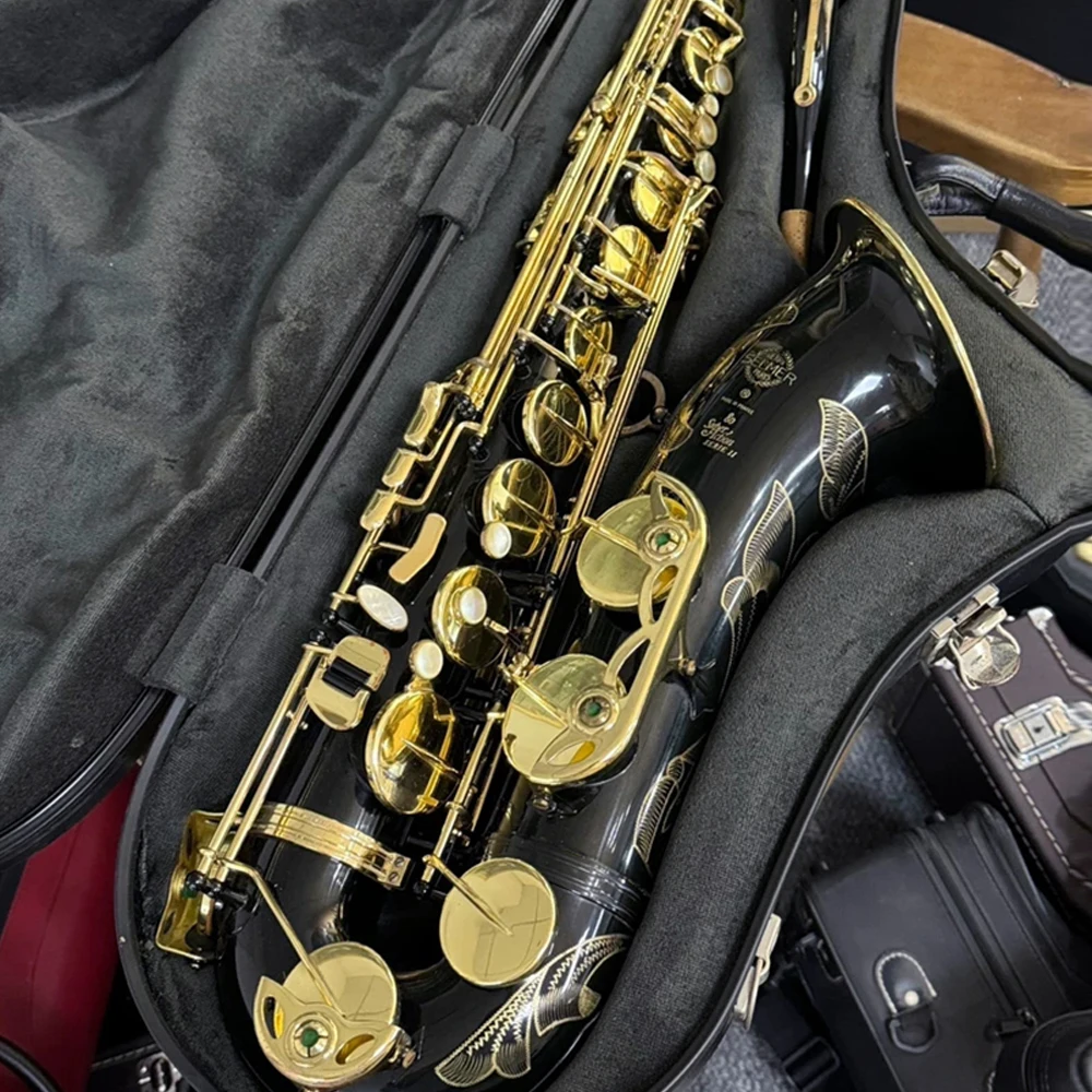 

France tenor saxophone STS-802 model Black nickel gold tenor saxophone 802 Deep carving professional Sax musical instrument