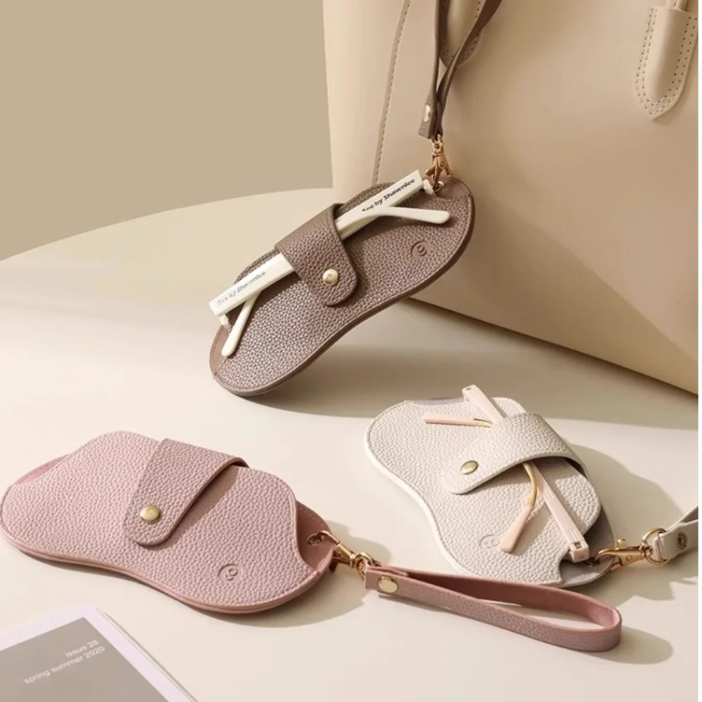 

Portable Hanging Glasses Bag Pu Leather Eyewear Storage Eyeglasses Bag Solid Color Lychee Pattern Sunglasses Case