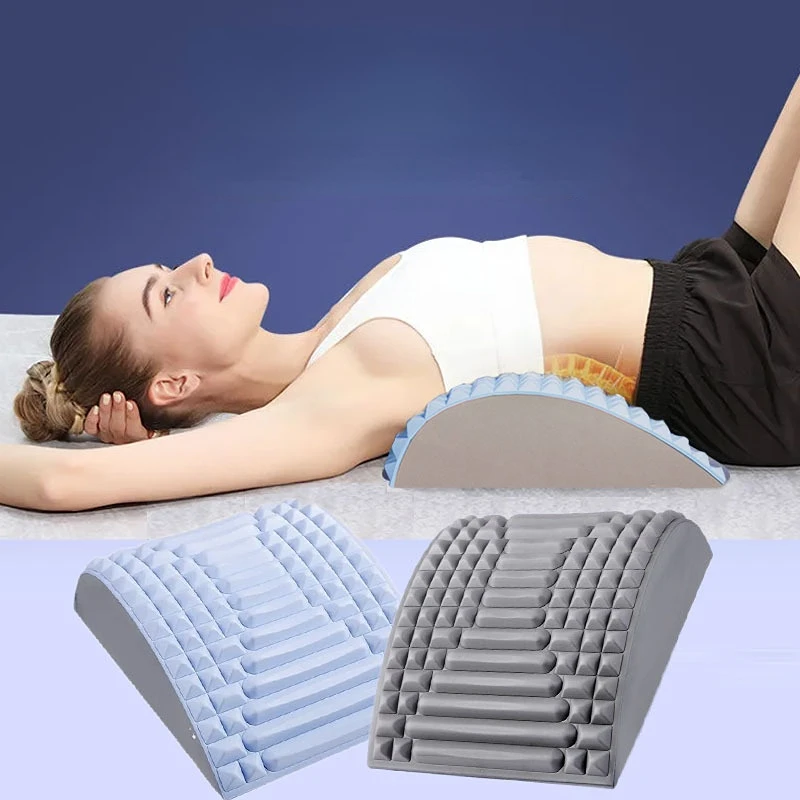 Back Stretcher Pillow Waist Massage Neck Lumbar Support Massager, Posture Corrector, Sciatica, Herniated Disc Pain Relief Relax