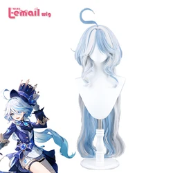 L-mail-Peluca de cabello sintético Genshin Impact Fontaine Furina, peluca de Cosplay de 100cm, pelucas Focalors de colores mezclados, resistente al calor