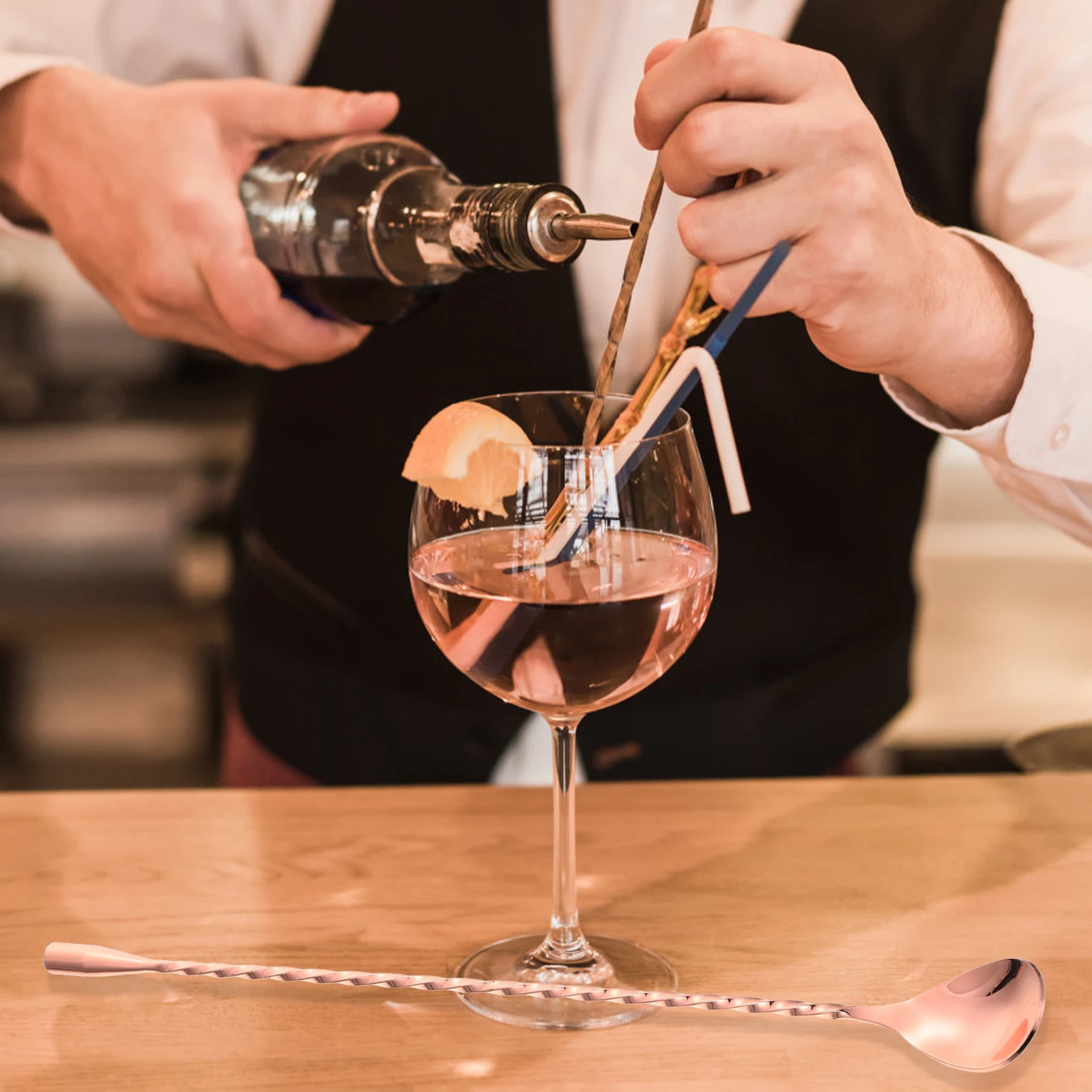 

Stainless Steel Bar Spoon Long Handle Mixing Spoon for Coffee Tea Juice Dessert Home Bar Cocktail Drink Stirrer