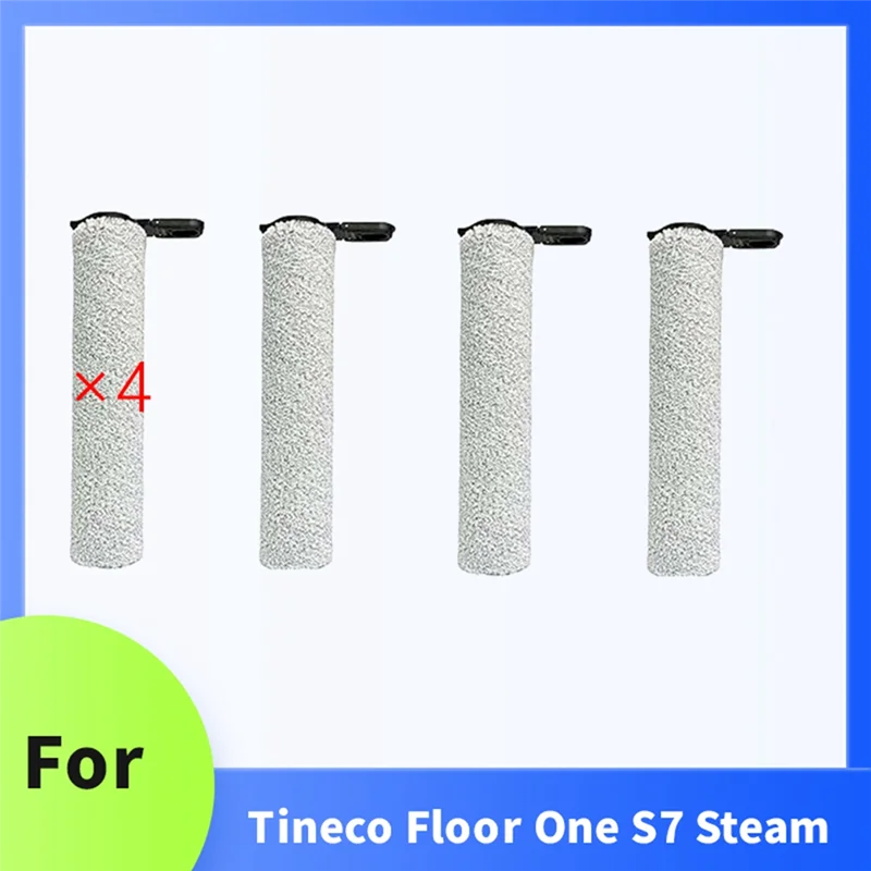 【Coupon!】For Tineco Floor ONE S7 Steam Floor Scrubber Cleaner 4 Pcs Roller Brush Spare Parts Replacement