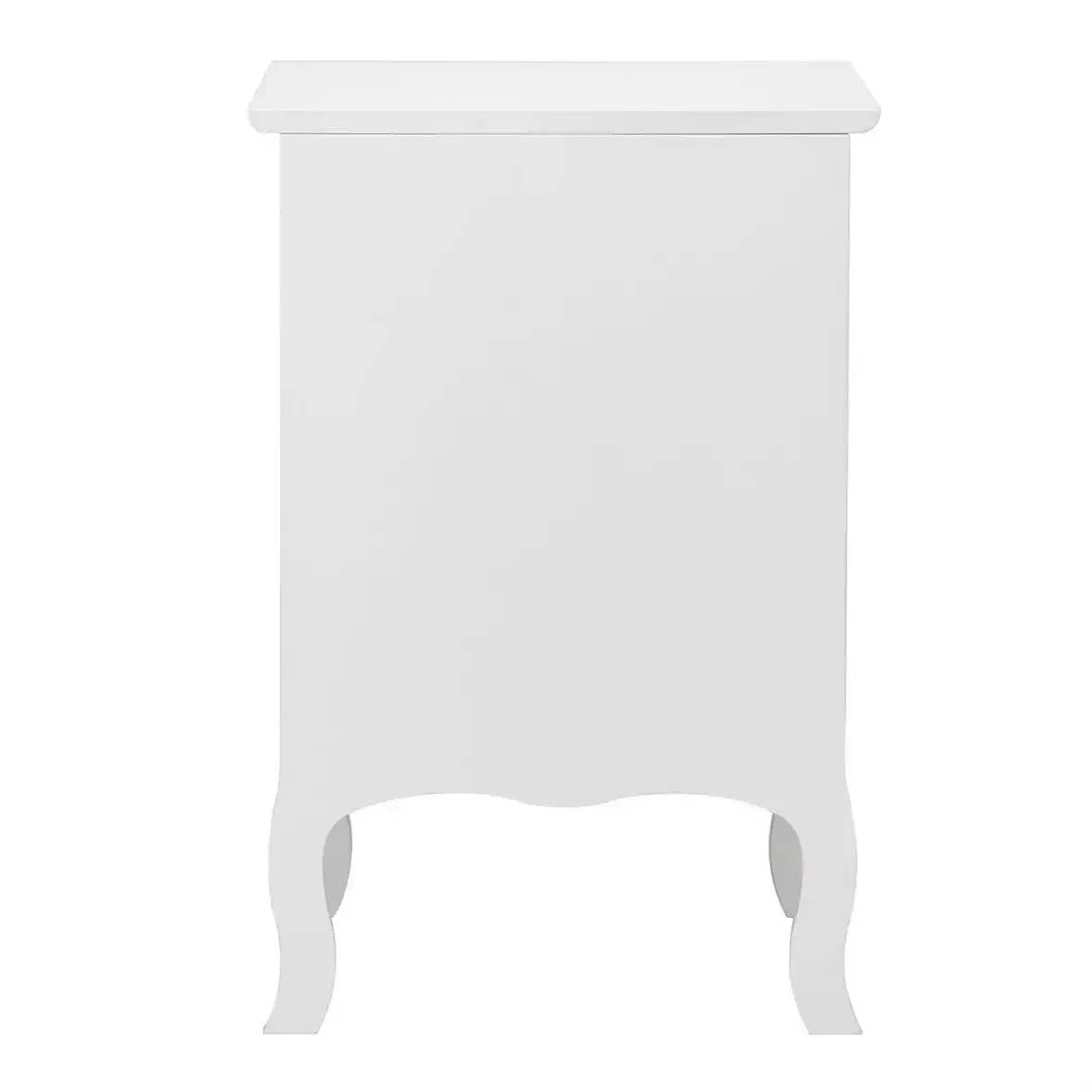 Mesa de cabeceira com 2 gavetas, acabamento branco