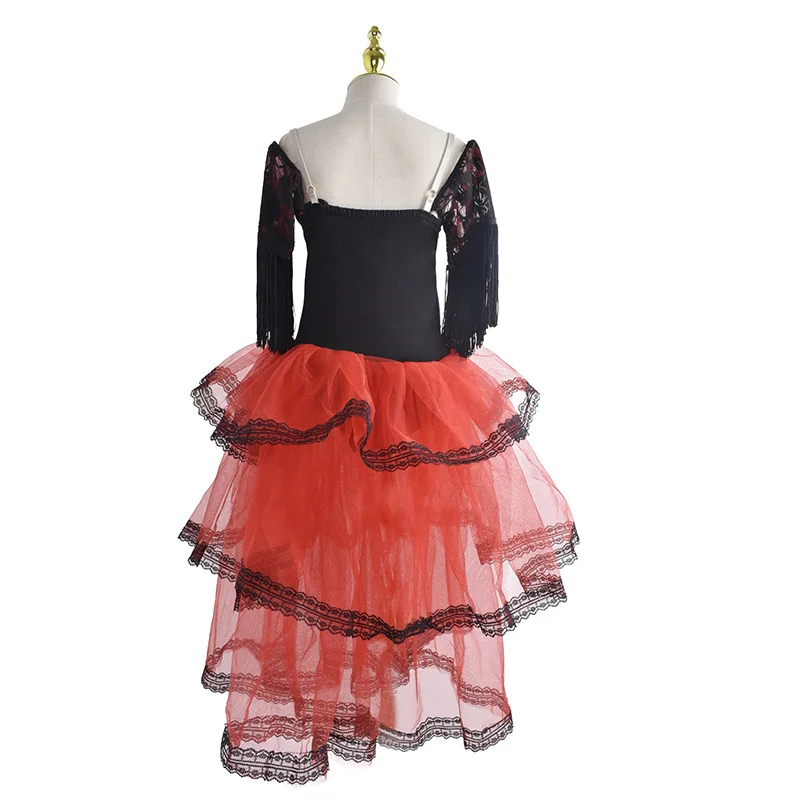 2022 Red Professional Ballet Tutus For Girls Child Swan Lake Ballet Dress Dance Clothes Pancake Ballerina Figure Skating Dress