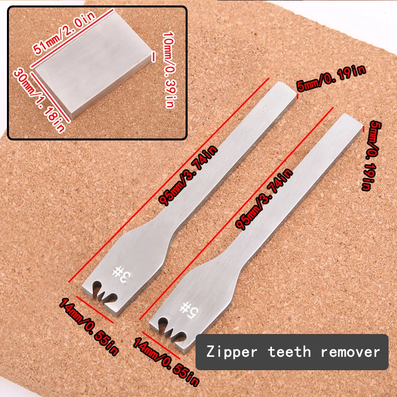 Handmade DIY leather upper Zipper gluing tool zipper module zipper teeth removal/installation combination tool