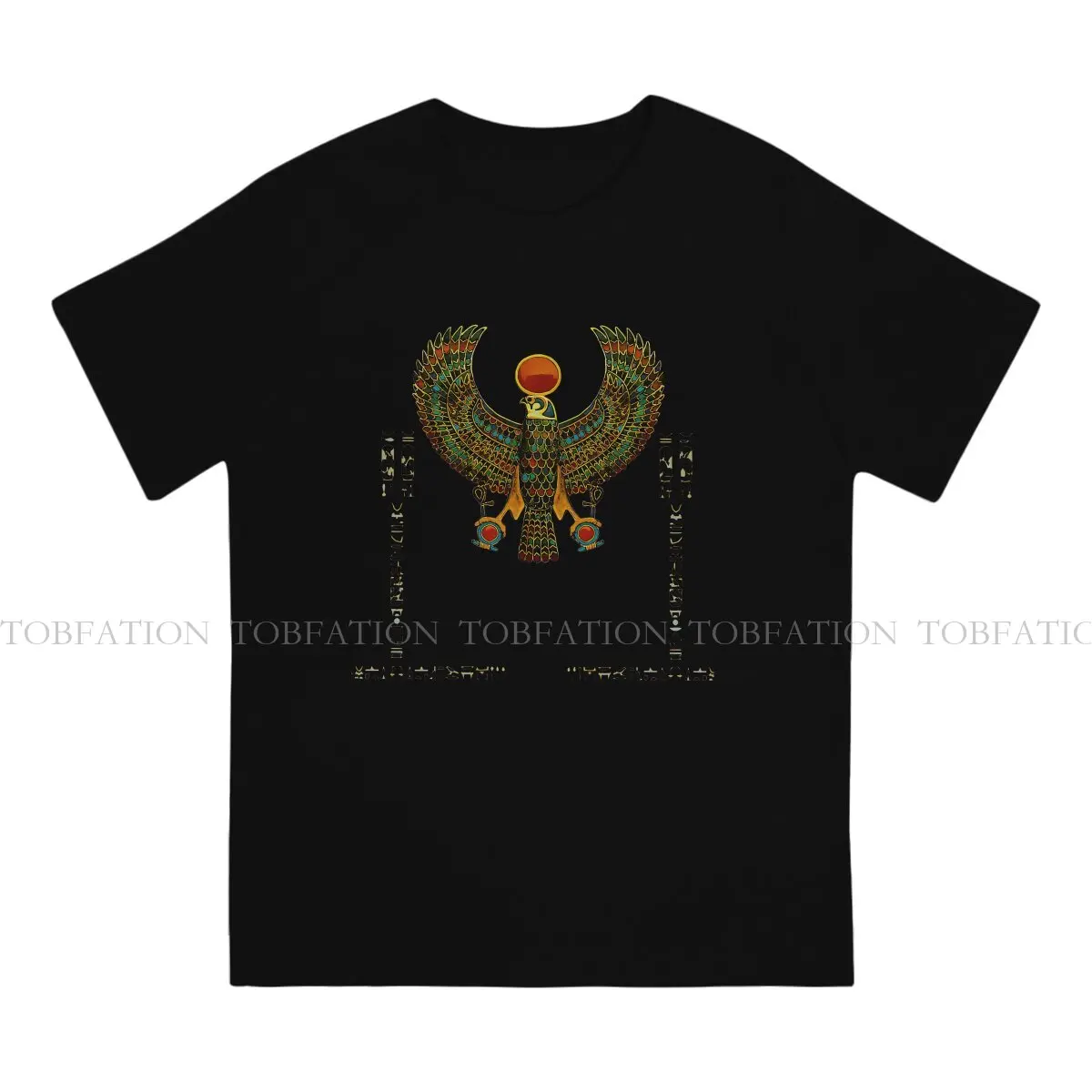 Horus Ancient Egyptian Falcon Classic O Neck TShirt Egyptian Pure Cotton Original T Shirt Man's Clothes Fluffy Big Sale