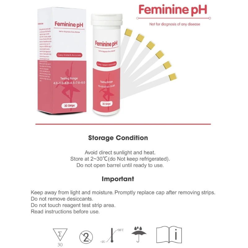 Vaginale Gesundheitsteststreifen für Lady Daily-Care Feminine-Hygienen PH-Teststreifen