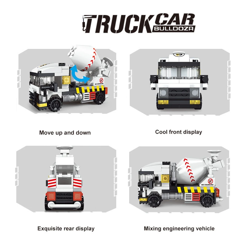 Nowa ciężka inżynieria betoniarka wozu strażackiego miniładowarka ciężarówki radiowóz klasyczny Model zestawy klocków budowlanych klocki zabawkowe