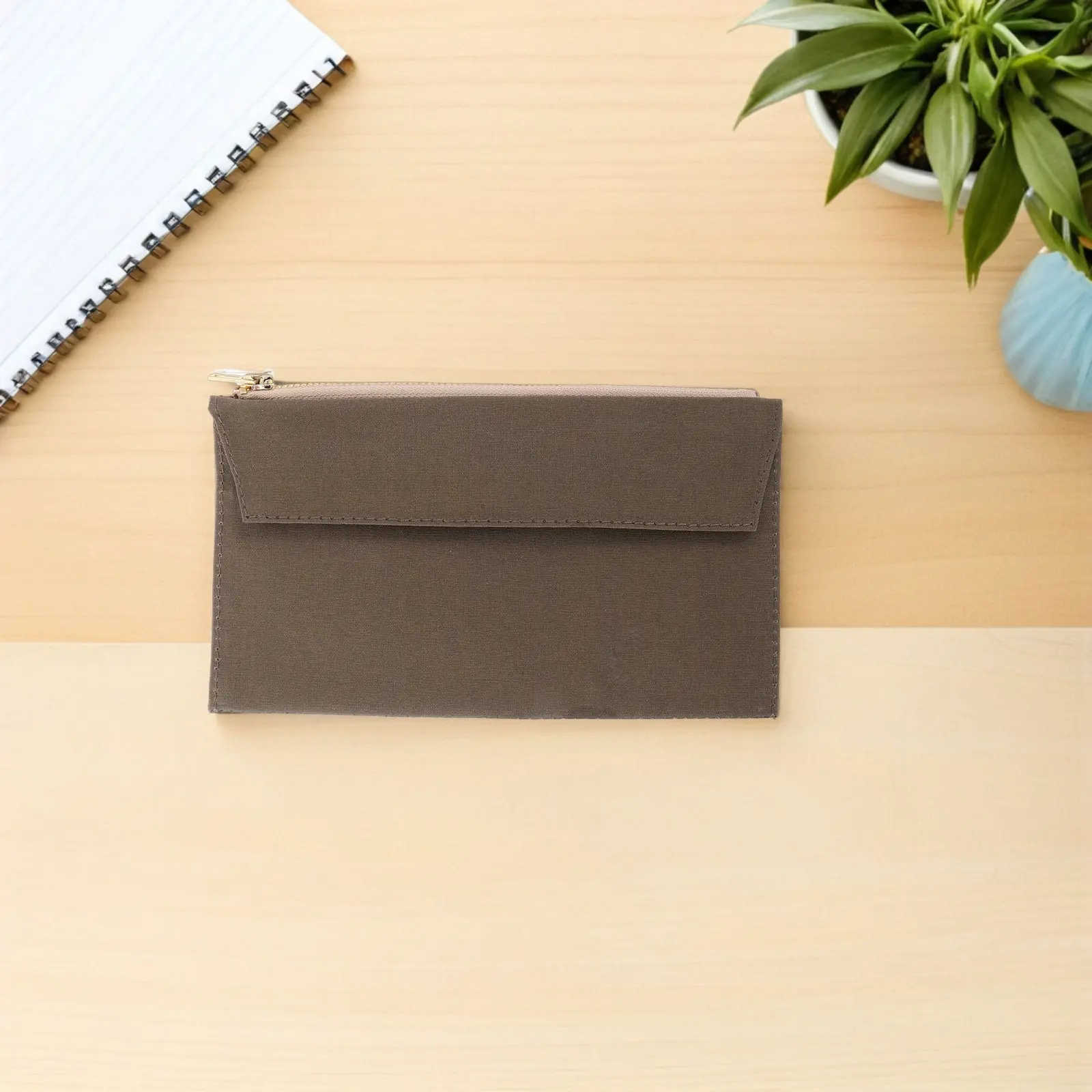 Travel Pocket Notebook Cover Olive Green Secure Zipper Organizer Case Lightweight Portable Journal Storage Fieldwork notes Pouch