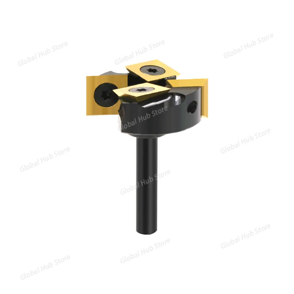 Rack-Mounted 4-Flute T-Shape Router Bit - Indexable Panel Grooving Insert for T-Joint Woodworking