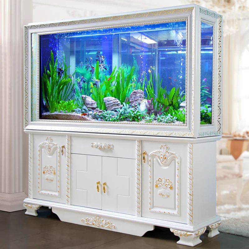 European creative large and medium-sized golden dragon fish tank screen ecological 80 living room sea water tank 1.2 meters