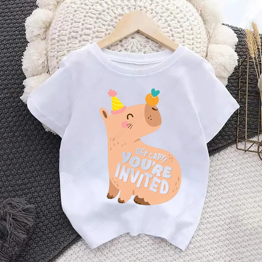 

Cute Cartoon Capybara T Shirts for Kids Cartoon Cosplay Costume T-shirts for Baby O-Neck T-Shirt for Boys Tshirts for Girl Tops