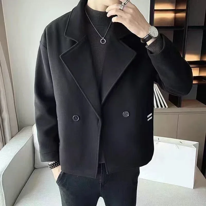 Men's Wool & Blends Jackets Trendy Slim Fit Original Brands Clothing Fashion 2024 Male Coats Vintage Aesthetic Luxury Designer