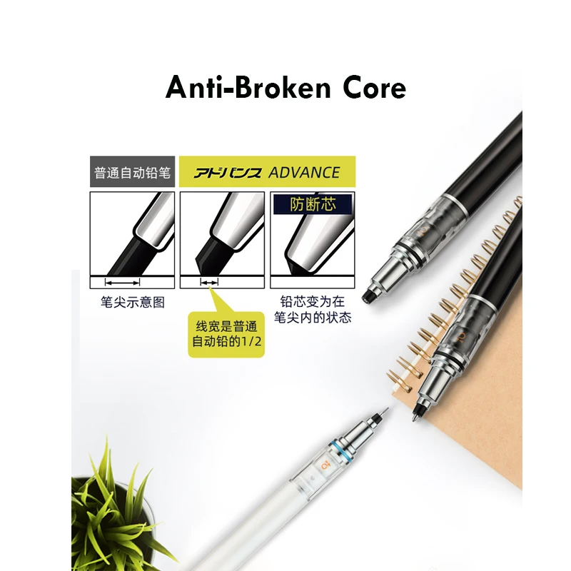 Uni Mechanical Pencil or Refill Set, KURA TOGA Auto Lead Rotary Advance Anti-Broken Core Japan Stationery механический карандаш