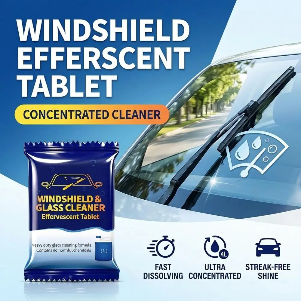 20/50/100pcs Windshield Cleaner Effervescent Tablets Solid Cleaner Quick Dissolve Glass Water All Season Glass Cleaning Tablets