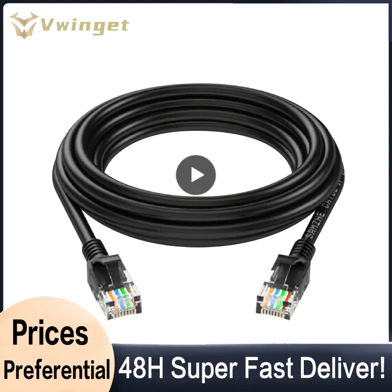 Black RJ45 CAT-5 Ethernet Cord Lan Network Patch Cable Compatible Patch Cord For Computer Multiple Specifications Cables