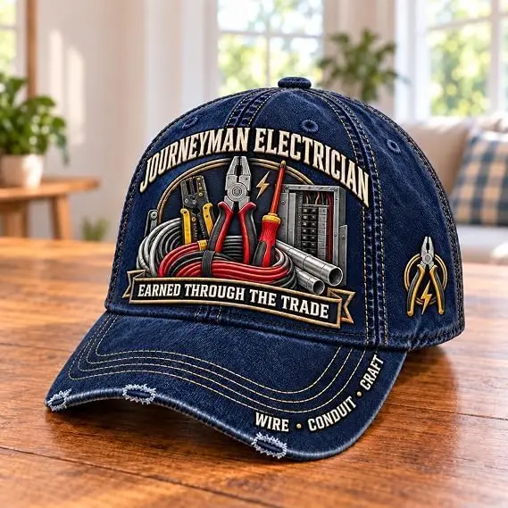 Customization Journeyman Electrician Earned Through The Trade Baseball Cap