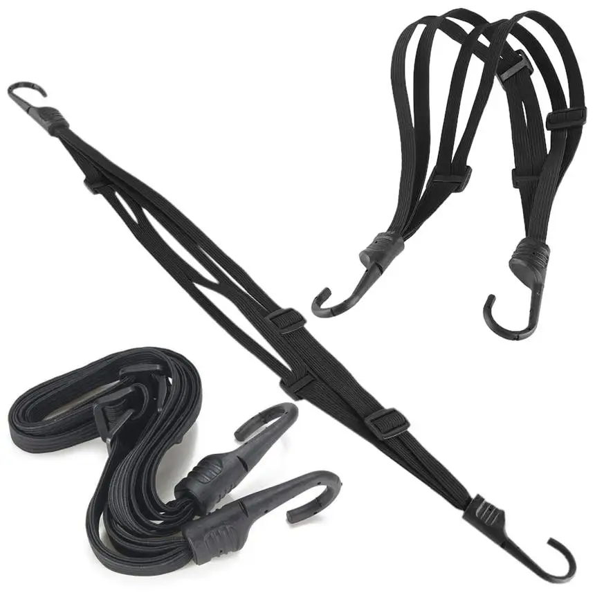 

Motorcycle Helmet Straps Hook Luggage Retractable Elastic Rope Motos Helmet Luggage Adjustment Fix Buckle Rope 2pcs 60cm + 90cm