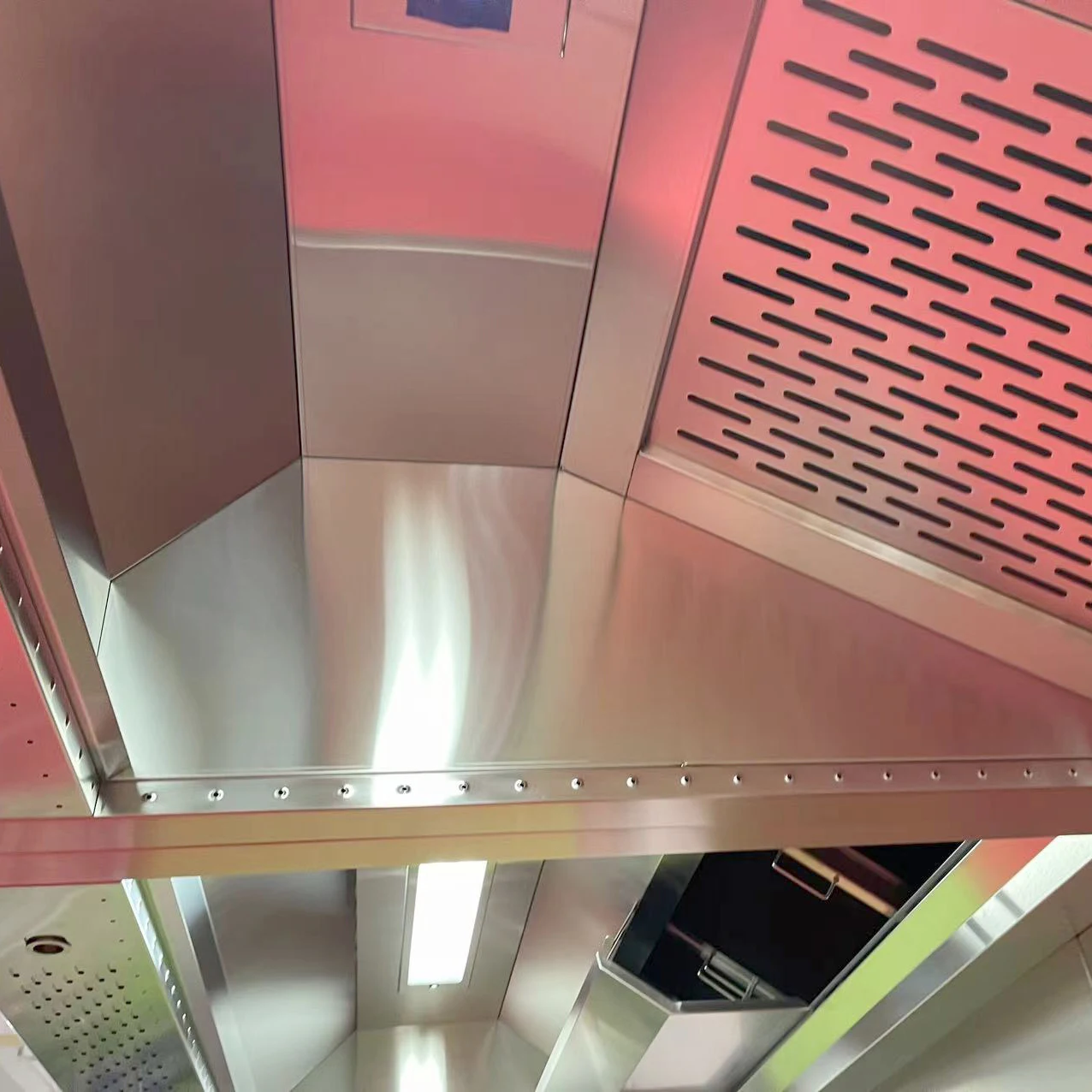 شفاط عادم تجاري من الفولاذ المقاوم للصدأ مع ضوء مع غطاء مستخرج لنظام الهواء النقي على طراز جزيرة