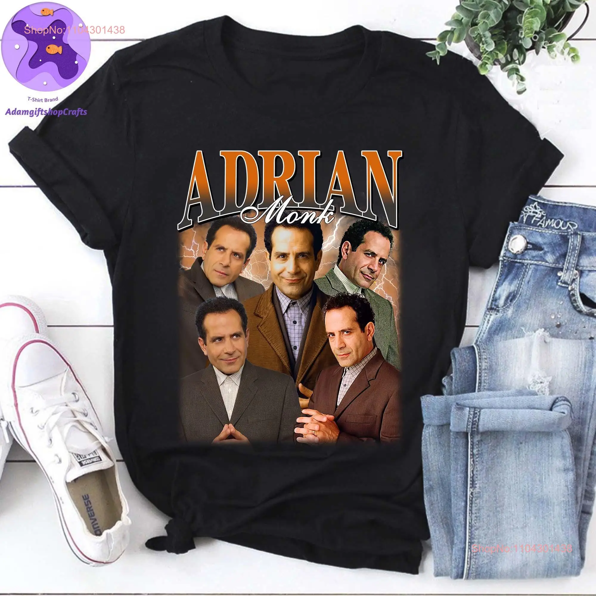 Adrian Monk Vintage Bootleg T Shirt Limited Clothing Retro Tony Shalhoub long or short sleeves