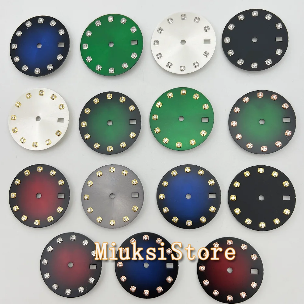 29.2mm balck blue green gray white watch dial fit NH35 movement