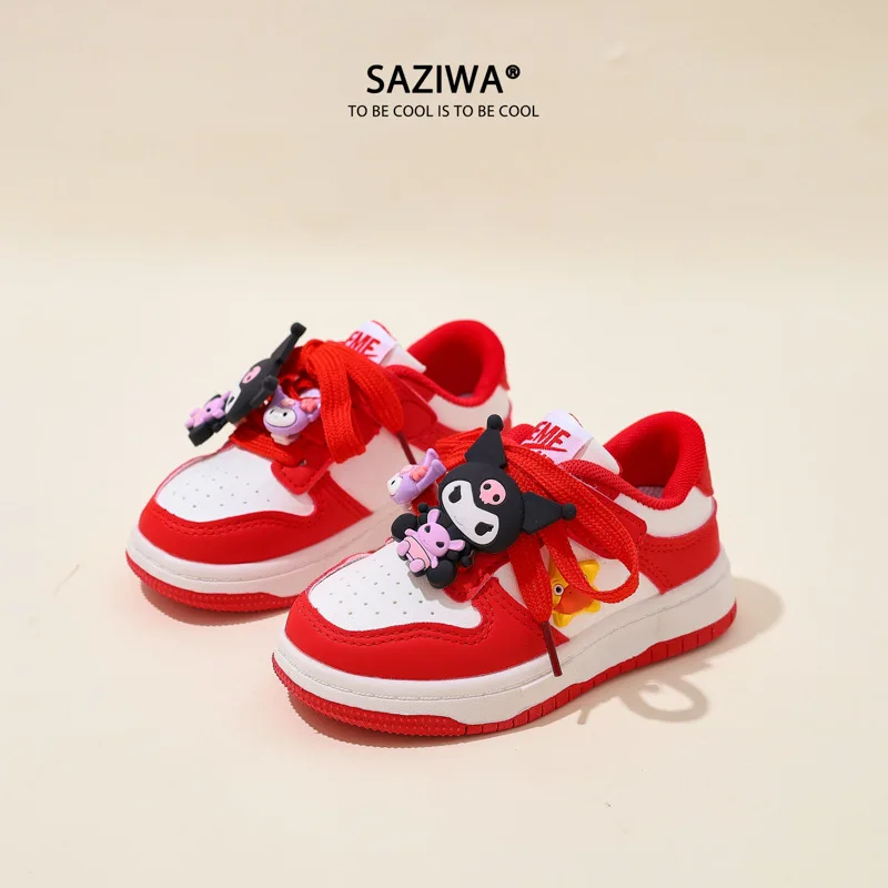 New Sanrios Anime Kuromi Kids Sport Shoes Kawaii Non-Slip Ventilation Comfortable Sneakers Wear-Resisting Girl Children Shoes