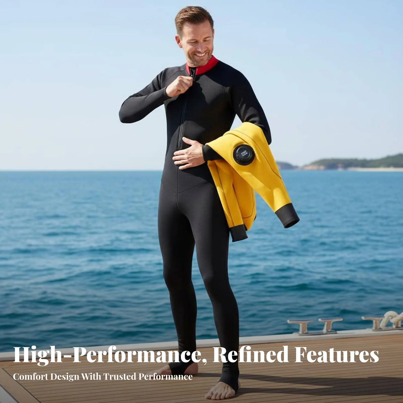 

Cold-Resistant Diving Undersuit, Thermal, Front Fastener, Foot Lock, Comfortable Wear