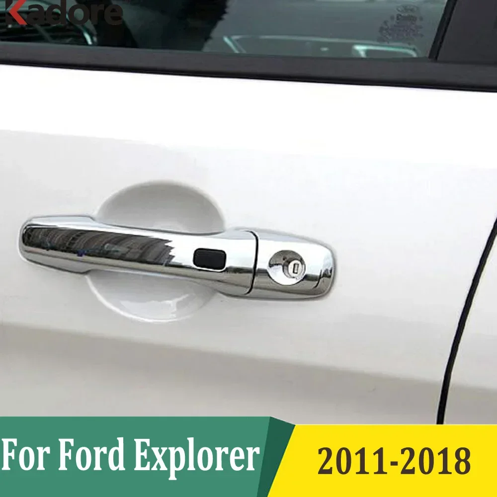 

For Ford Explorer 2011-2015 2016 2017 2018 ABS Chrome Side Door Handle Cover Trim Car Styling Sticker Exterior Accessories