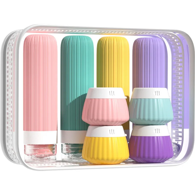 8pcs 90/40ml Silicone Travel Bottles Set for Toiletry Cosmetic Empty Container Squeeze Leakproof Refillable Bottle For Lotion