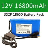 2023 DC 12V 18650 Battery Pack 16800mAh Rechargeable Batteries 12.6V PCB Lithium Battery Pack Protection Board +12.6V 1A Charger