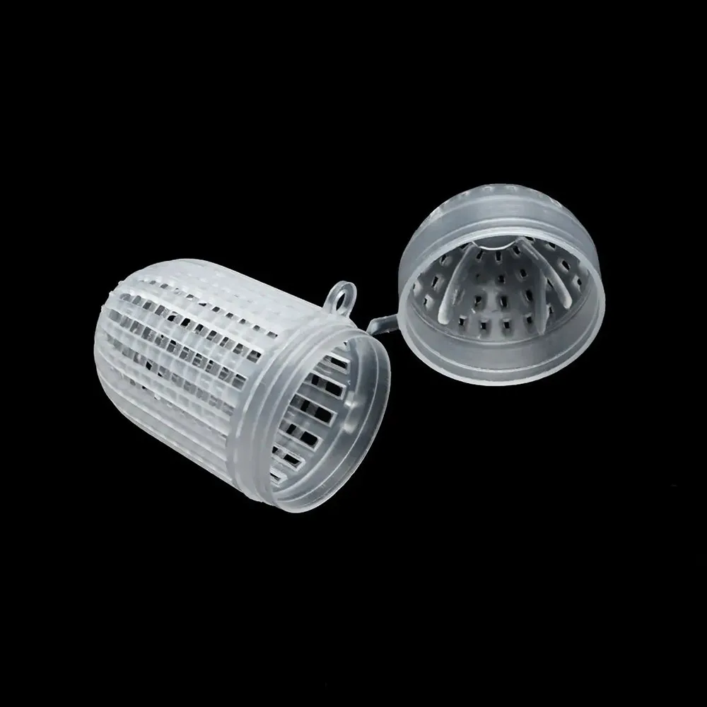 5 قطعة معالجة دائمة المحمولة طعم الاسماك السباحة المغذية سلة المغذية حامل الصيد الطعم قفص أدوات الصيد اكسسوارات