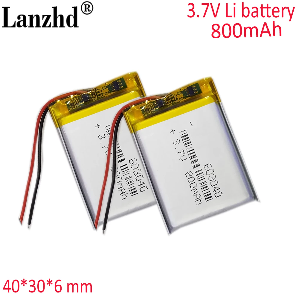 3.7V 800mAh litowo-polimerowa komórki Lipo bateria litowo-jonowa do alarmu głośnikowego GPS MP3 MP4 zabawka DIY 603040 553040 603139 123040 653040