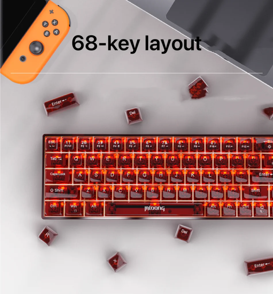 유선 기계식 키보드, 레드 마노 기계식 키보드, K680, 68 키