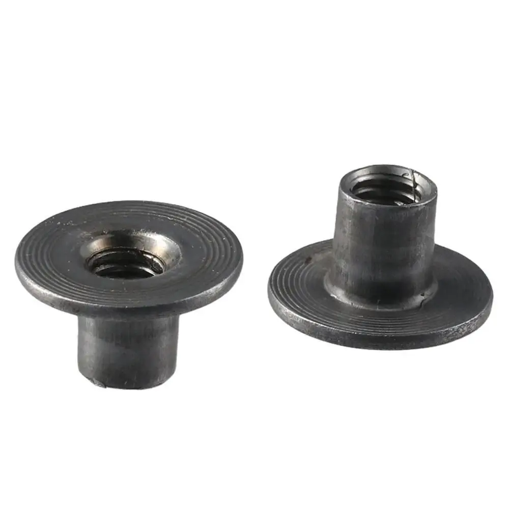 30Pcs M6 M8 Tee Nut Carbon Steel Through Hole T-Shaped Weld Nut Round Base 6-20mm Height Mounting Hardware Fastener