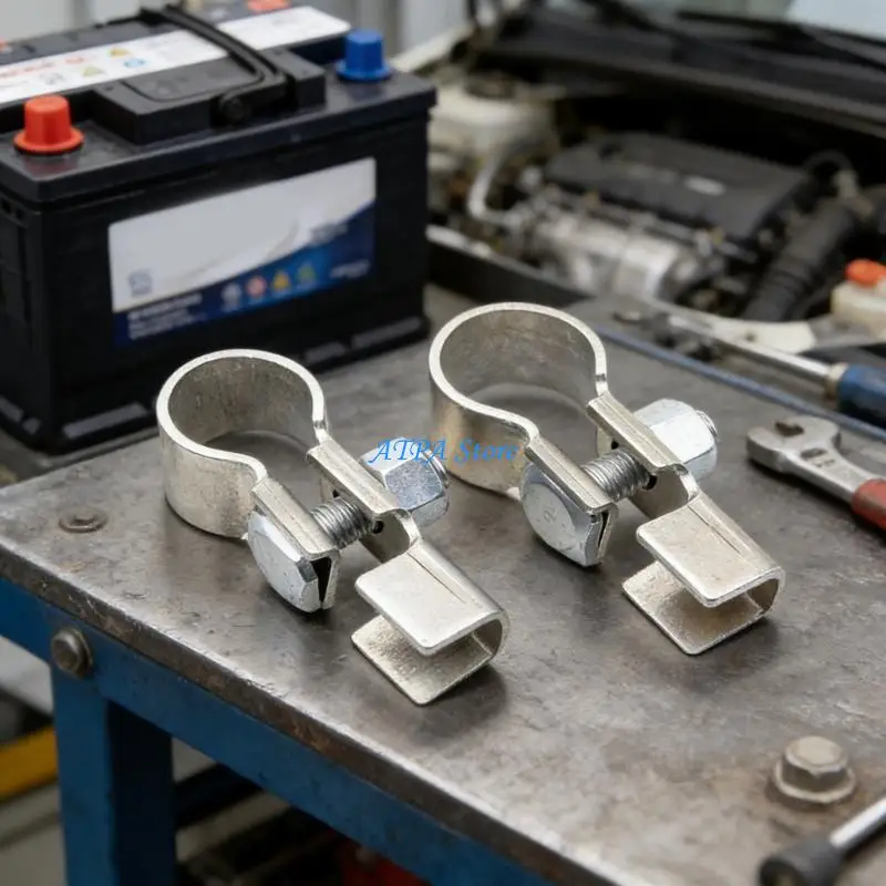 U13C Nickel Plated Battery Terminals Secure Connection 2pcs for Stable Performances