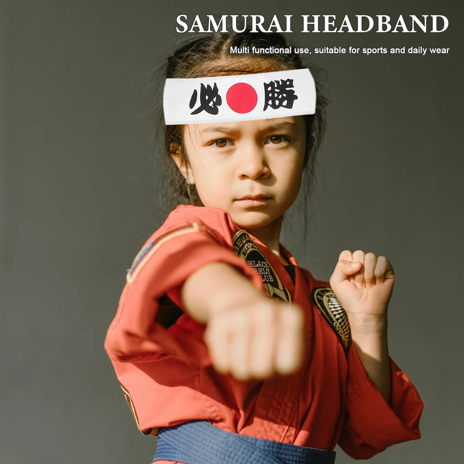 

3Pcs Samurai Ninja Headbands Breathable Cotton Fabric Elastic Adjustable Japanese Style Headband Karate Training Party Bandana