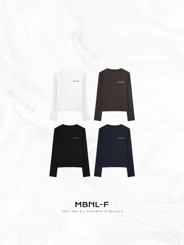 

Коврик MBNLF, трикотажный длинный све, базовый слой, топ из ткани Quali, свободная женская футболка XMXSY2578, осенняя коллекция