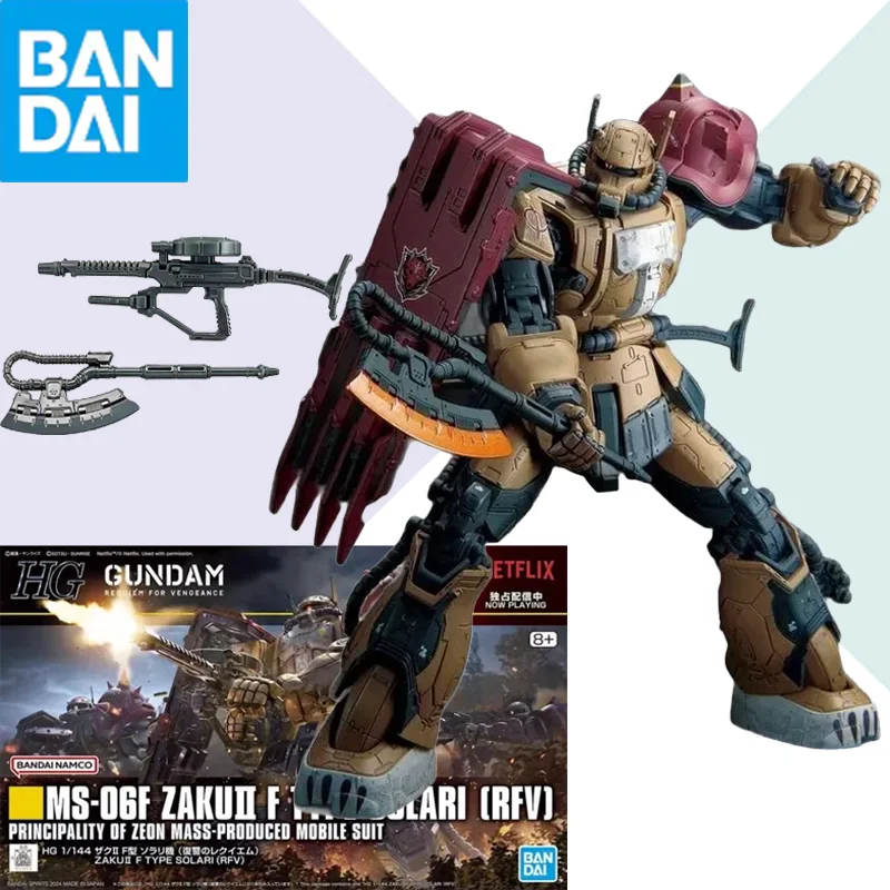 

Оригинальная модель BANDAI Gundam MS-06F ZAKU II F TYPE SOLARI [RFV] HG 1/144, сборная коллекционная фигурка из аниме, игрушка, подарок