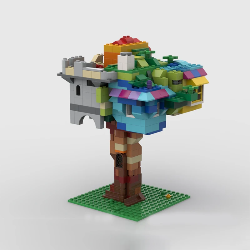 495ピースのクリエイティブツリーハウスモジュラービルディングセット、古典的なおとぎ話の建築ビルディングブロックを再現