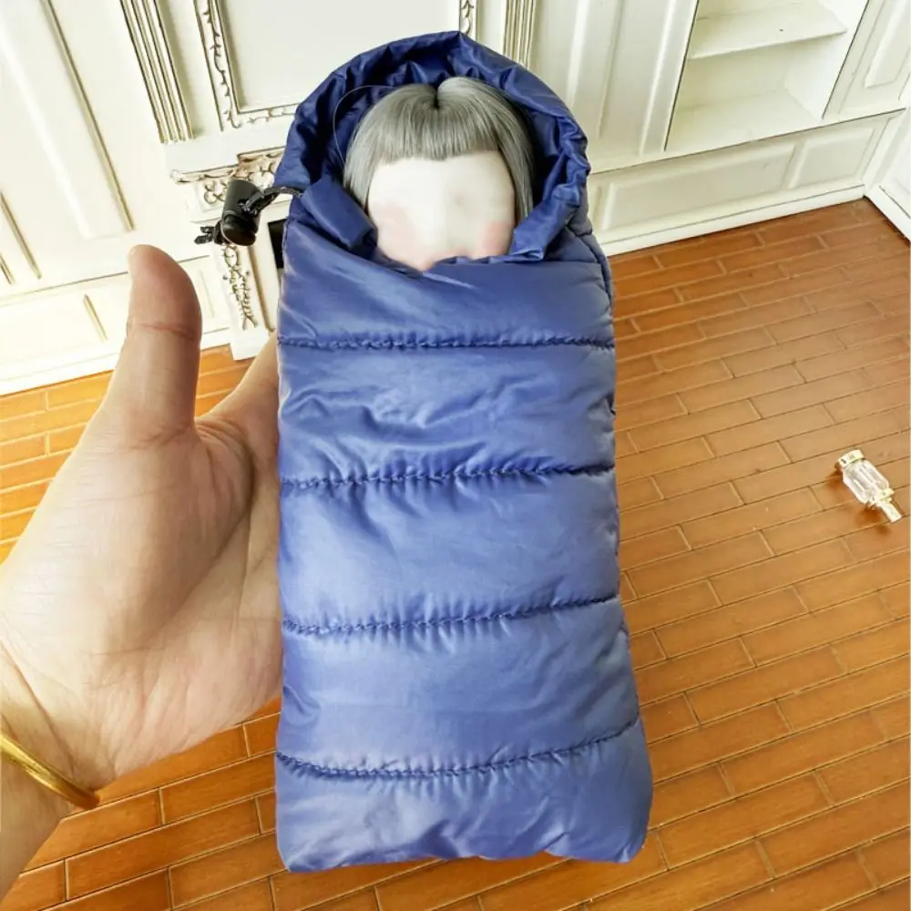 1:12 boneca simulação saco de dormir design de simulação casa de bonecas em miniatura modelo estilo acampamento acessórios decorativos