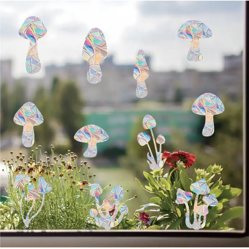 Sun Catcher PVC Self Adhesive Glass Window Stickers Cat Moth Energy Wallpaper Rainbow Prisms Sticker Sunlight Decals