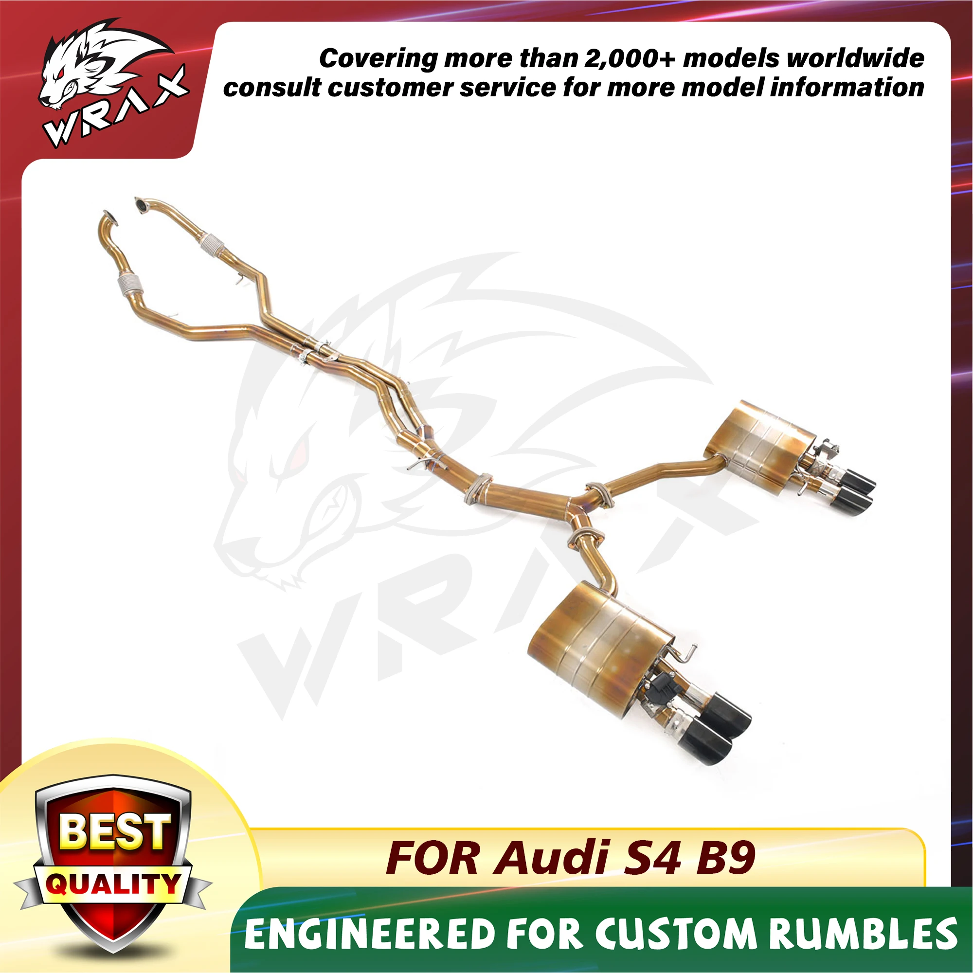 

WRAX Titanium Exhaust Control Valve System Muffler Car Parts Catback for Audi S4 S5 B9 lossless replacement car accessories