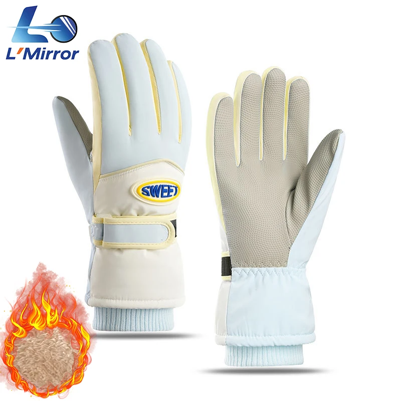 

L●Mirror Winter Ski Gloves for Me &Women-Waterproof Thermal Windproof with Touchscreen,Non-Slip for Outdoor Hiking Snowboard