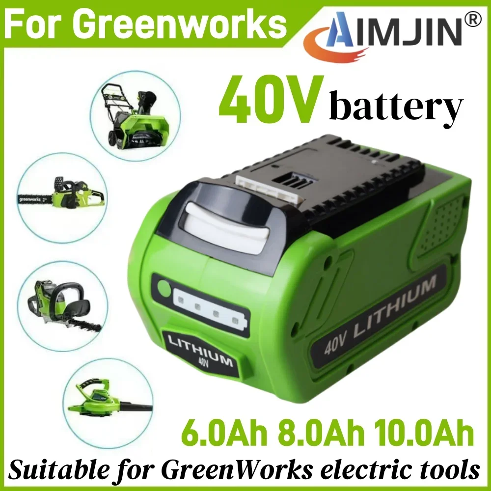 

Greenworks G-MAX 40V Battery Power Tool 40V 6.0/8.0/10.0Ah Lithium ion Battery Suitable for Lawn Mower Power Tool Battery Replac