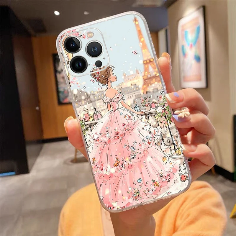 

Lovely Girl Phone Case Carcasa Funda For iPhone 17 Pro Max Air 17 16 15 14 13 Pro Max 15 16 Pro 16E Case