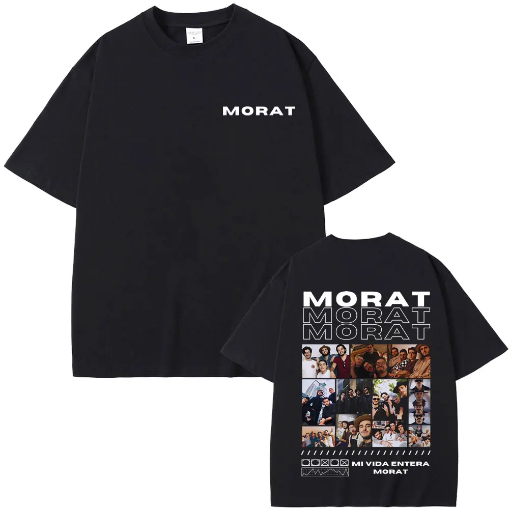 

Singer Morat Band Double Sided Print Tshirt Mi Vida Entera T Shirts Men Women Casual Oversized T-shirt Male Pure Cotton T-shirts